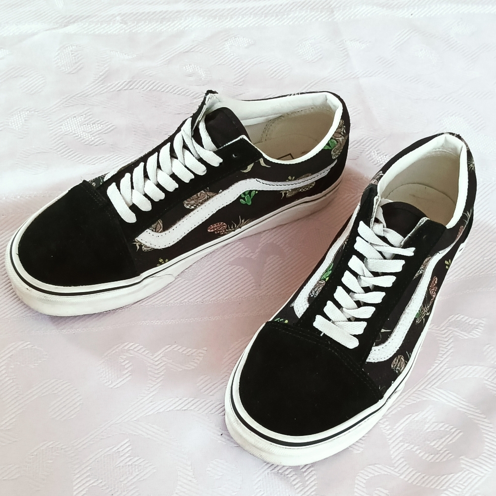 VANS Old Skool Desert Snake Canvas & Suede Athletic Shoes Women's 9 Black - Picture 10 of 16